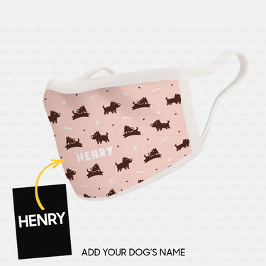 Personalized Dog Gift Idea - Dogs Running On Pink For Dog Lovers - Cloth Mask